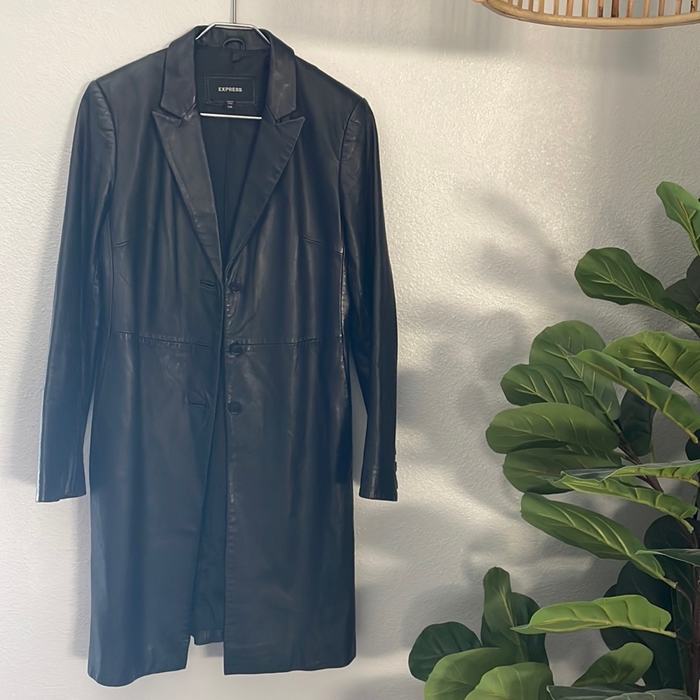 Express Long Leather Coat